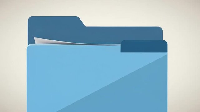 Blue Folder Icon Animation Office Files.