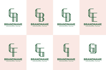 Letters GA GB GD GE GF GG GI GJ Stripe Logo, for AG BG DG EG FG G IG JG Initials