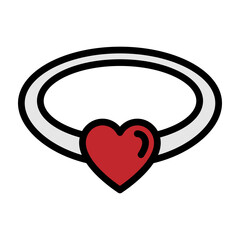 Love Bracelet Vector Filled Icon Design