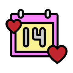 Valentine Date Vector Filled Icon Design