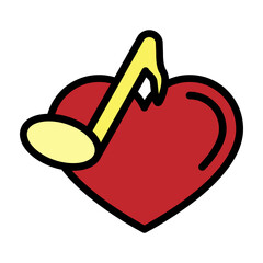 Love Song Vector Filled Icon Design