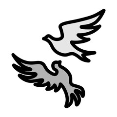 Dove Pair Vector Filled Icon Design