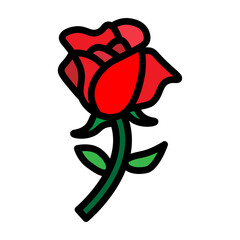 Rose Vector Filled Icon Design