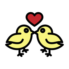 Love Birds Vector Filled Icon Design