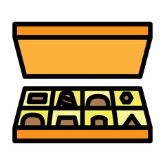 Chocolate Box Vector Filled Icon Design