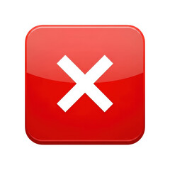 Obraz premium Red button with white x