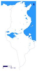 Fototapeta premium Tunisia Vector Map