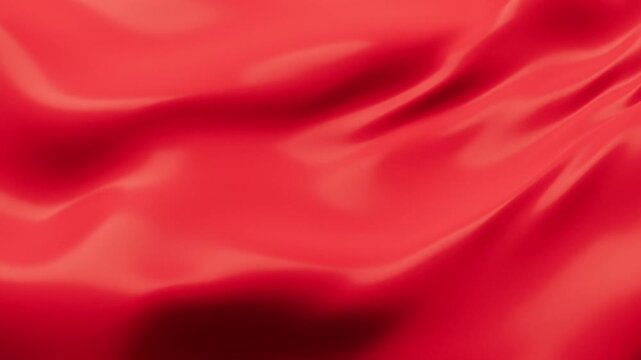 Abstract red liquid surface waving slowly, creating smooth, reflective undulations with a luxurious, elegant feel, ideal for backgrounds and transitions