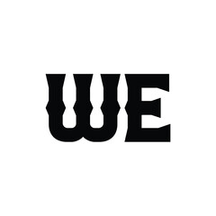 WE monogram logo design letter text name symbol monochrome logotype alphabet character simple logo