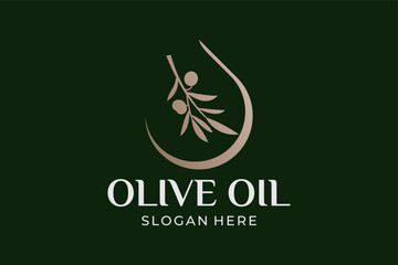 Simple and modern olive oil logo set