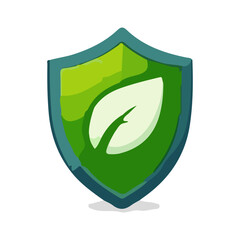 Obraz premium Protecting Nature – Leaf Shield Eco Concept Vector Illustration EPS10