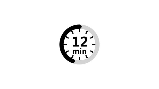 Countdown timer from 22 to 0 minutes animation. Countdown timer clock number animation.