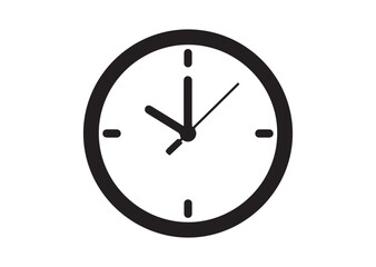 Clock Icon, Editable Solid Vector Illustration