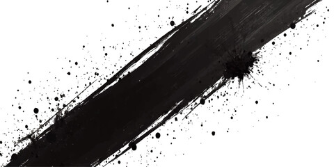 Abstract grunge background with black and white paint ink splashes and a dark splat texture pattern featuring a dirty spray border element for a vector art banner silhouette design © STEAM