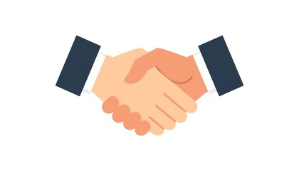 Two businesspeople shaking hands in a gesture of agreement and partnership