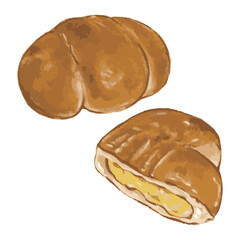 クリームパンのイラスト