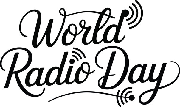 World Radio Day Calligraphic Text