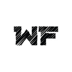 WF monogram logo design letter text name symbol monochrome logotype alphabet character simple logo