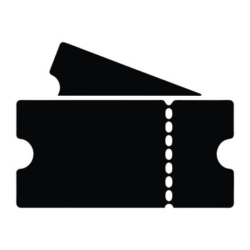 Illustration of a generic black and white ticket ready to be redeemed