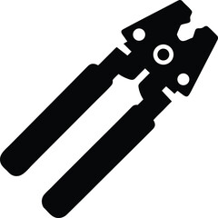 can opener manual silhouette vector illustration on transparent background