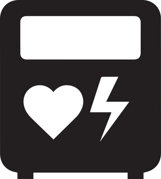 Automated external defibrillator (aed) icon representing emergency cardiac care and life support