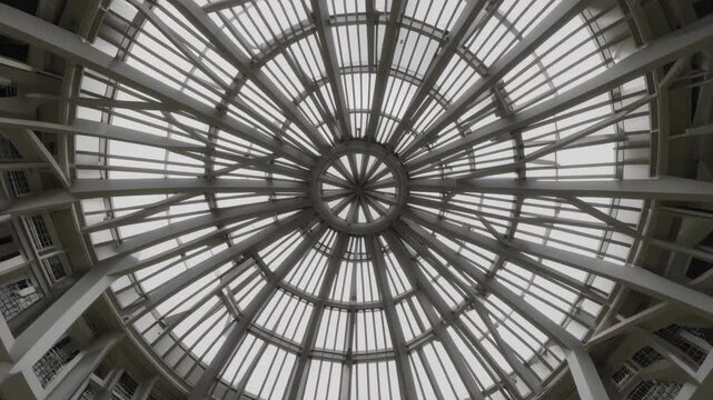 3d cad geometric atrium skylight structure low angle view