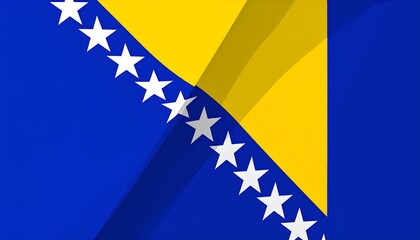Bosnian flag art. Blue, yellow, and white stars create a stylized, modern design of the national banner