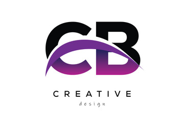Obraz premium CB Creative Abstract logo design featuring intertwined letters in gradient purple.