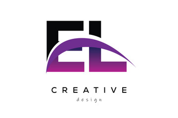 Fototapeta premium CB Creative Abstract logo design featuring intertwined letters in gradient purple.