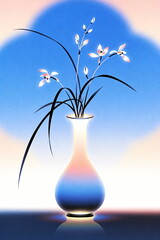 Chinese antique style vase illustration