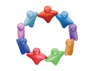 community circle icon 3d illustration render
