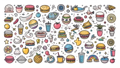 set of funny cartoon characters