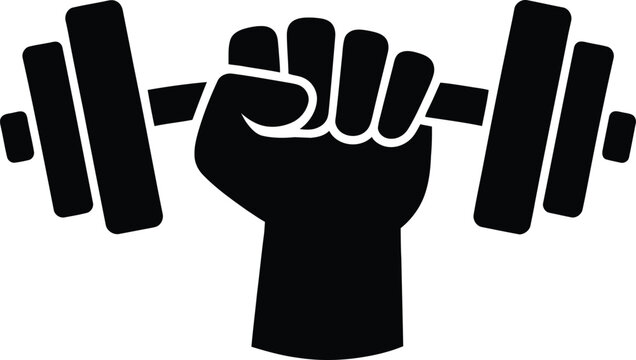 Strong hand gripping a dumbbell representing fitness and strength training exercises for a healthy lifestyle and workout routine.