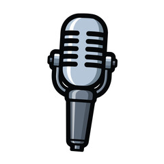 Vintage Style Microphone Illustration.