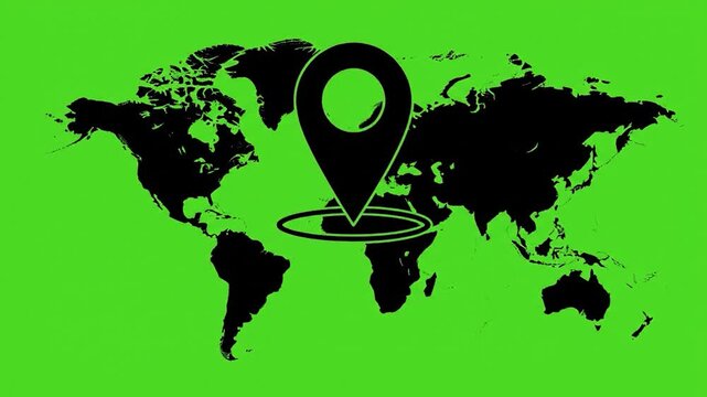Global Location Pin on World Map for Travel and Business.