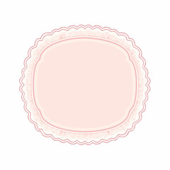 Curvy rectangular outlines with ruffled trim in feminine hue. 