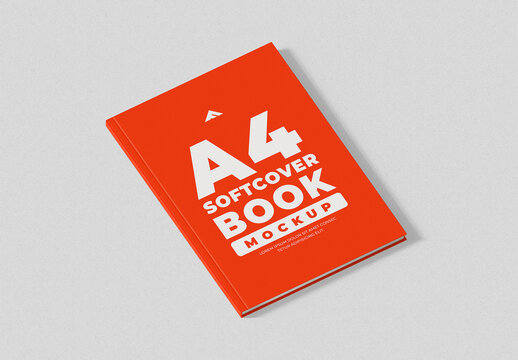 A4 Softcover Book Mockup Front View for Editorial and Print Design