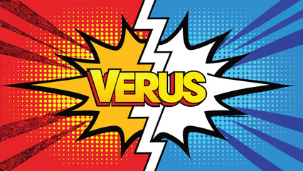 Versus background in comic book style. Red and blue versus background with lightning.eps © zihad