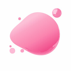 Pink abstract liquid metaball shape. 3d render illustration of fluid soft bubble blob. Organic bright decorative sphere geometric form. 