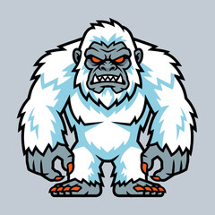 Furious Yeti Mascot Character Illustration