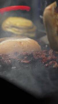 Toasting Torta: Slow Motion Bread and Meat on the Grill