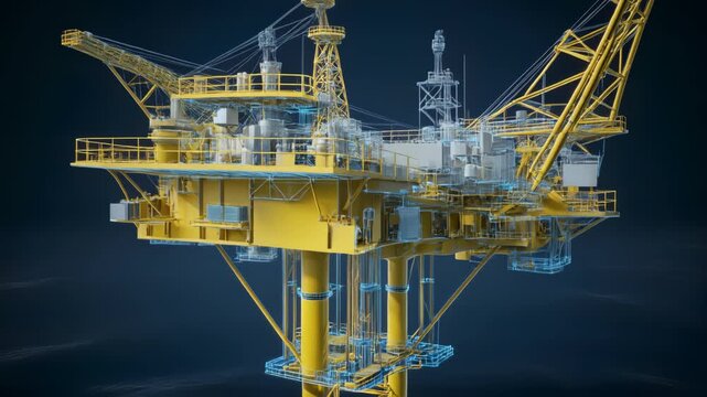 3d model Offshore Platform Visualization in Deep Water