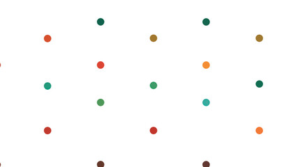 Abstract geometric pattern of colorful dots arranged in a grid on a white background