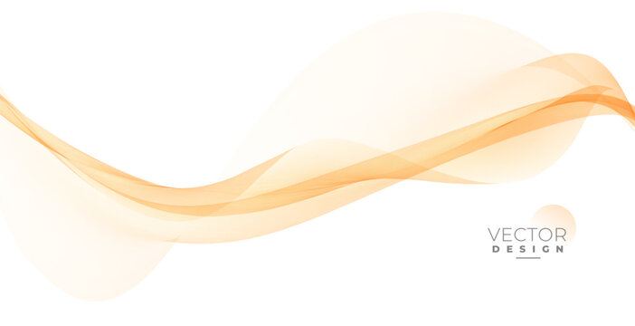 stylish orange curved flowing lines on white background