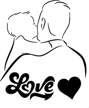 hand drawn vector illustration of a cartoon character aon and dad