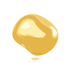 Gold abstract liquid metaball shape. 3d render illustration of fluid soft bubble blob. Organic bright decorative sphere geometric form. 