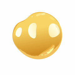 Gold abstract liquid metaball shape. 3d render illustration of fluid soft bubble blob. Organic bright decorative sphere geometric form. 