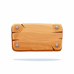Wooden rectangular plaque with cracks for text box. Cartoon 3d render illustration of signboard with brown wood texture.