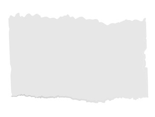 blank white torn paper strip with jagged edges for note taking