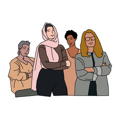 International Women's Day Celebration Vector Illustration with Diverse Women Characters